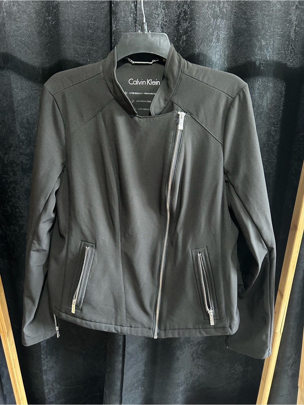 Calvin Klein Women's Black Asymmetric Zip Jacket